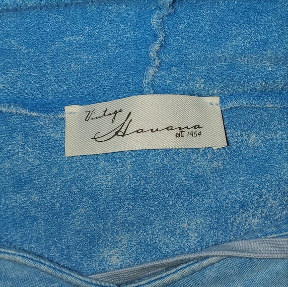 Vintage Havana Blue Terry Cloth Hoodie - Picture 2 of 9
